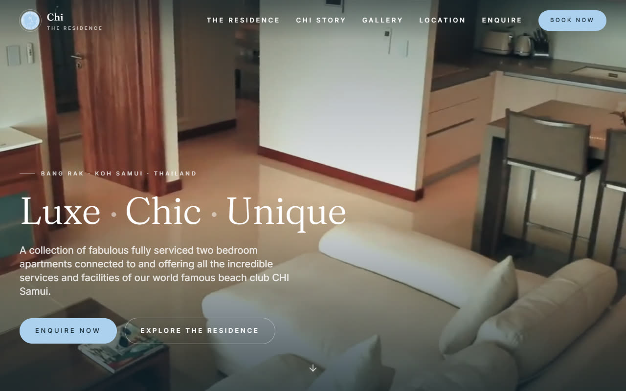 Chi — The Residence website, by Sovana